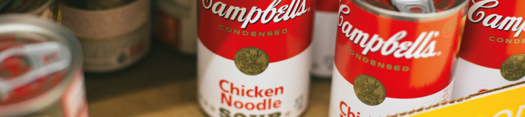 Tins of chicken noodle soup